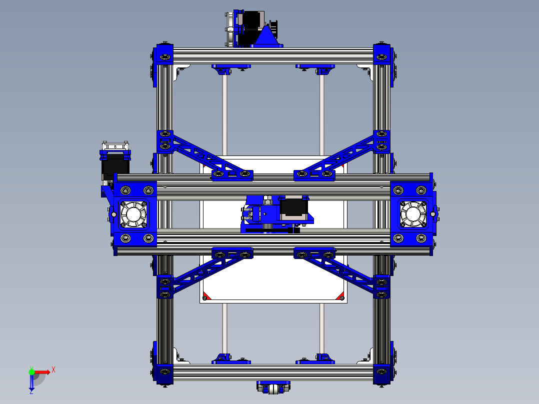 孟德尔3D打印机3D模型俯视图