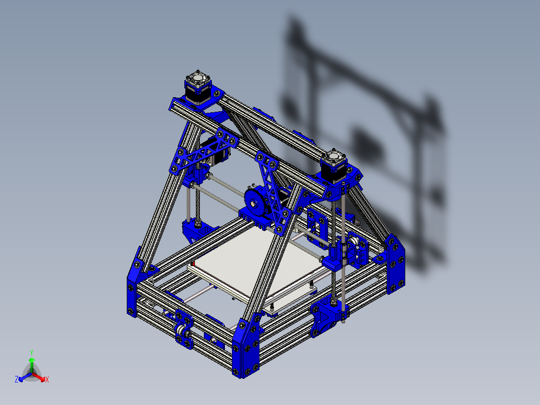 孟德尔3D打印机3D模型正等轴测图