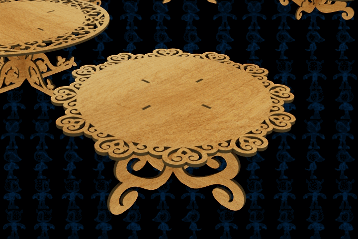 激光下料拼图艺术餐桌AutoCAD, SOLIDWORKS 2016