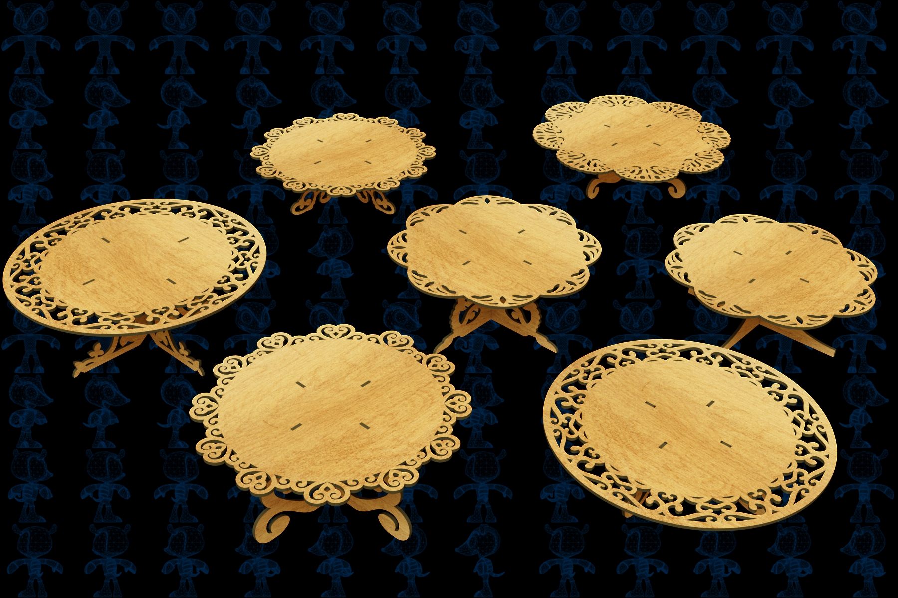 激光下料拼图艺术餐桌AutoCAD, SOLIDWORKS 2016