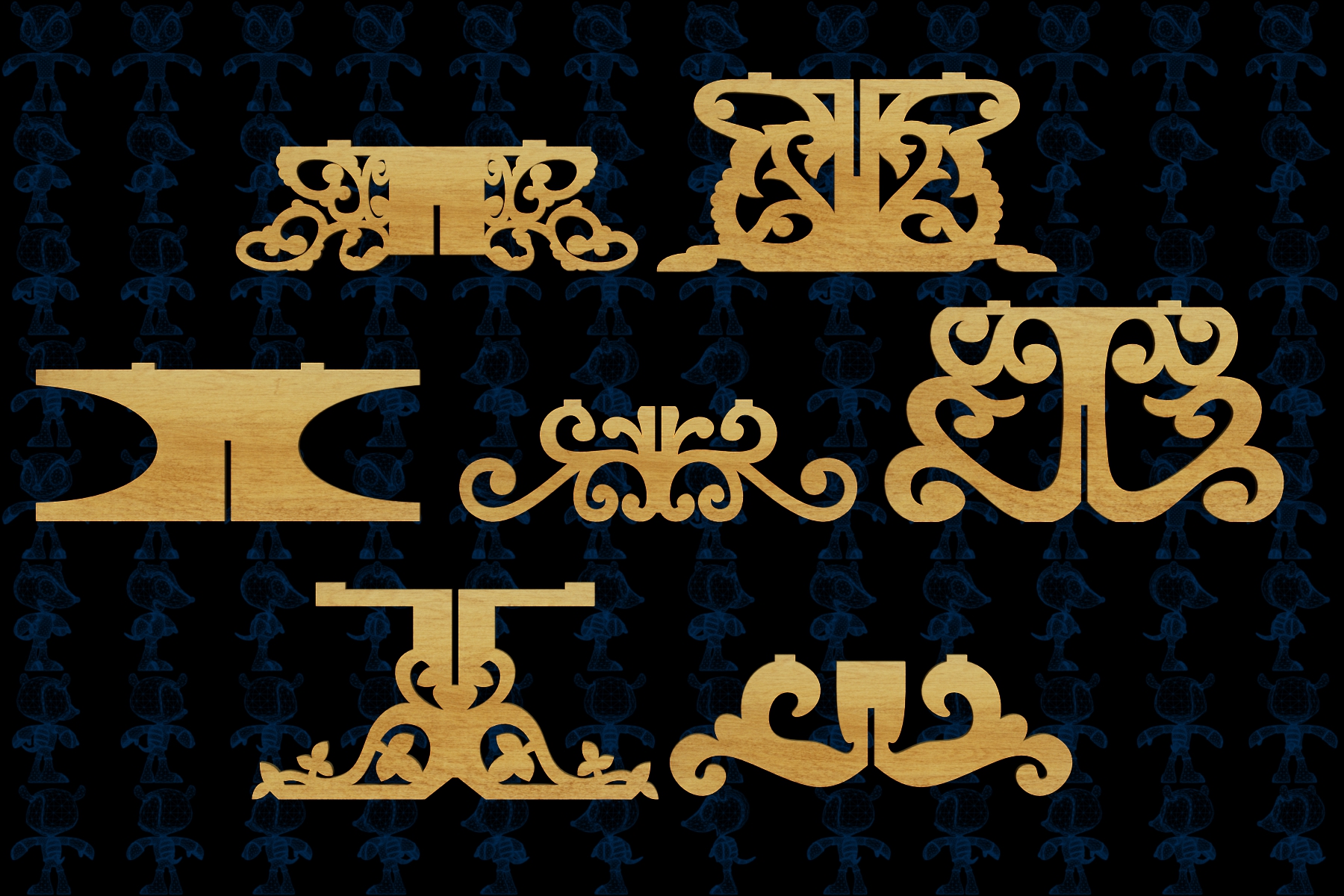 激光下料拼图艺术餐桌AutoCAD, SOLIDWORKS 2016