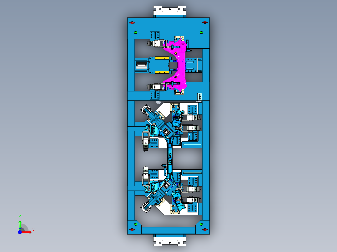 副车架上部钣金单件焊接治具前视图