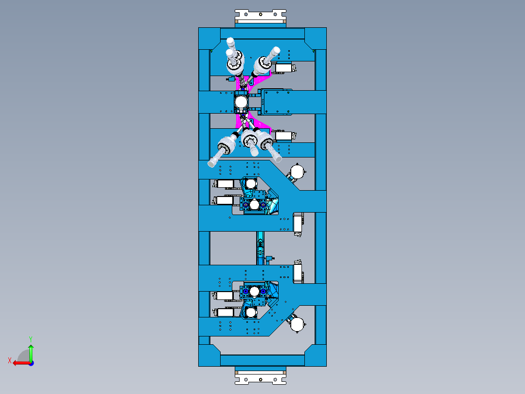 副车架上部钣金单件焊接治具后视图