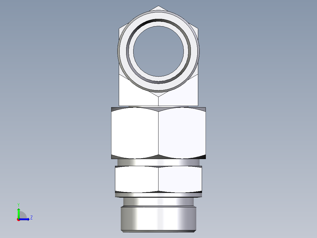 卡套式工业通用硬管接头EO_Assembled_adjustable_standpipe_branch_tee_EVT38SROMD71左视图