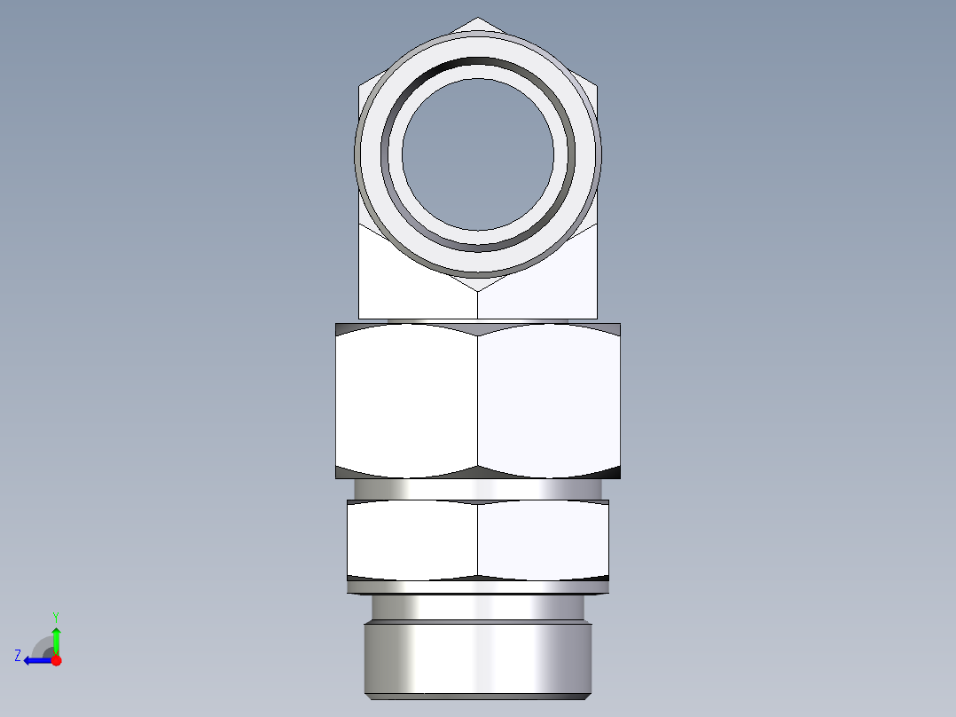 卡套式工业通用硬管接头EO_Assembled_adjustable_standpipe_branch_tee_EVT38SROMD71右视图