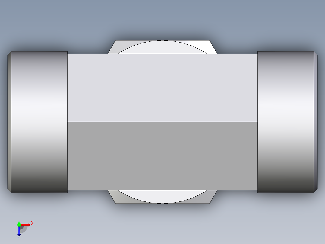 卡套式工业通用硬管接头EO_Assembled_adjustable_standpipe_branch_tee_EVT38SROMD71俯视图