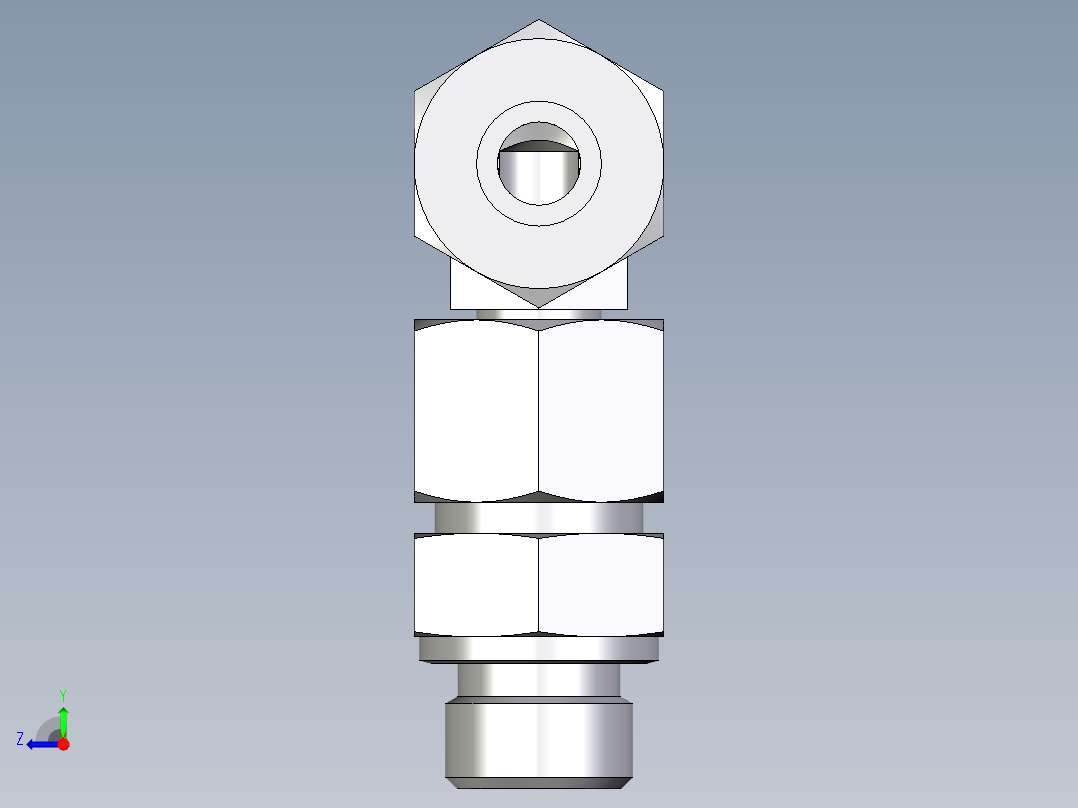 卡套式工业通用硬管接头EO_Assembled_adjustable_standpipe_elbow_EVW12SM71右视图