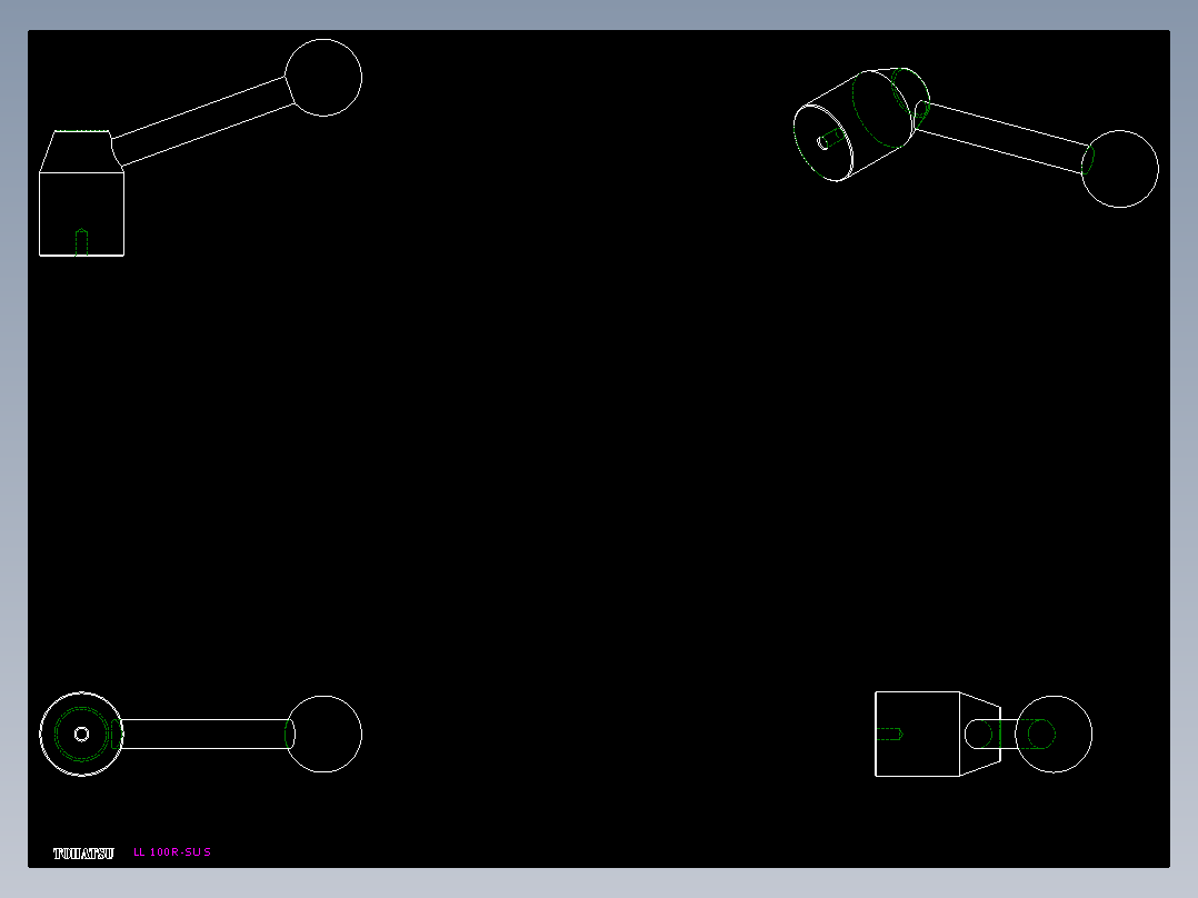 把手(不銹鋼製)LL-2D多系列多零件图纸模型
