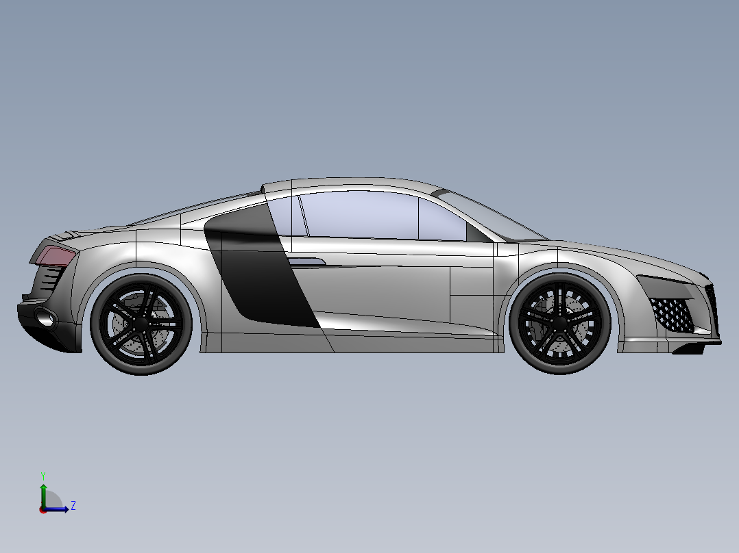 奥迪R8 一比一车身--igs sw左视图