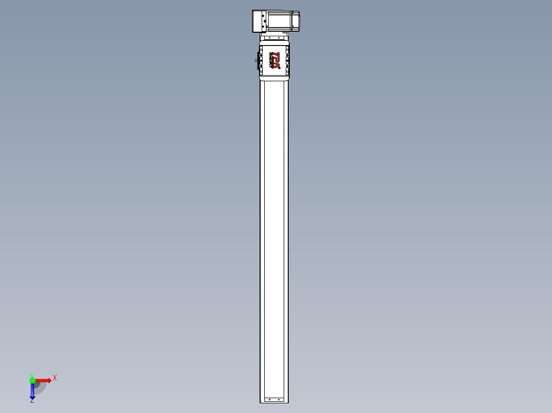 同步带全封闭直线模组TPA-HCB-85D-90-L900-RU-C-P20-N3俯视图