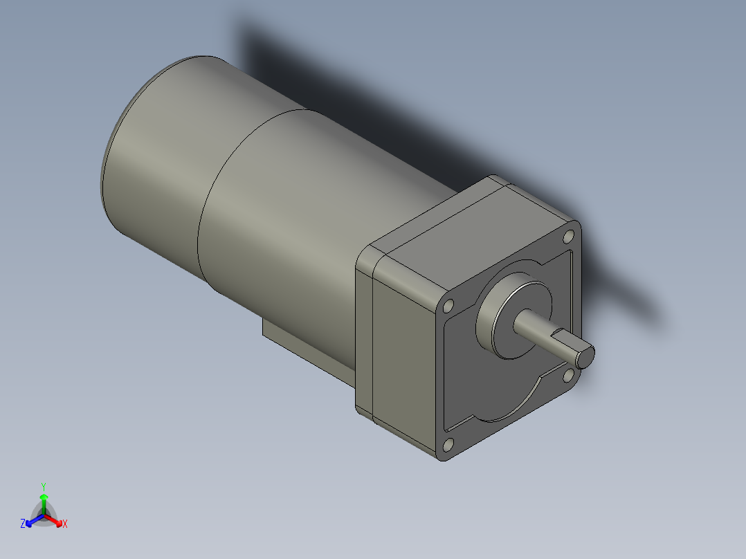 M6RX6GB4L+MX6G3BA微型齿轮调速马达正等轴测图