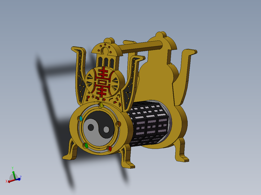 一种仿古密码锁的结构设计与<span style='color: red'>3D</span>模型打印【含图和文档】