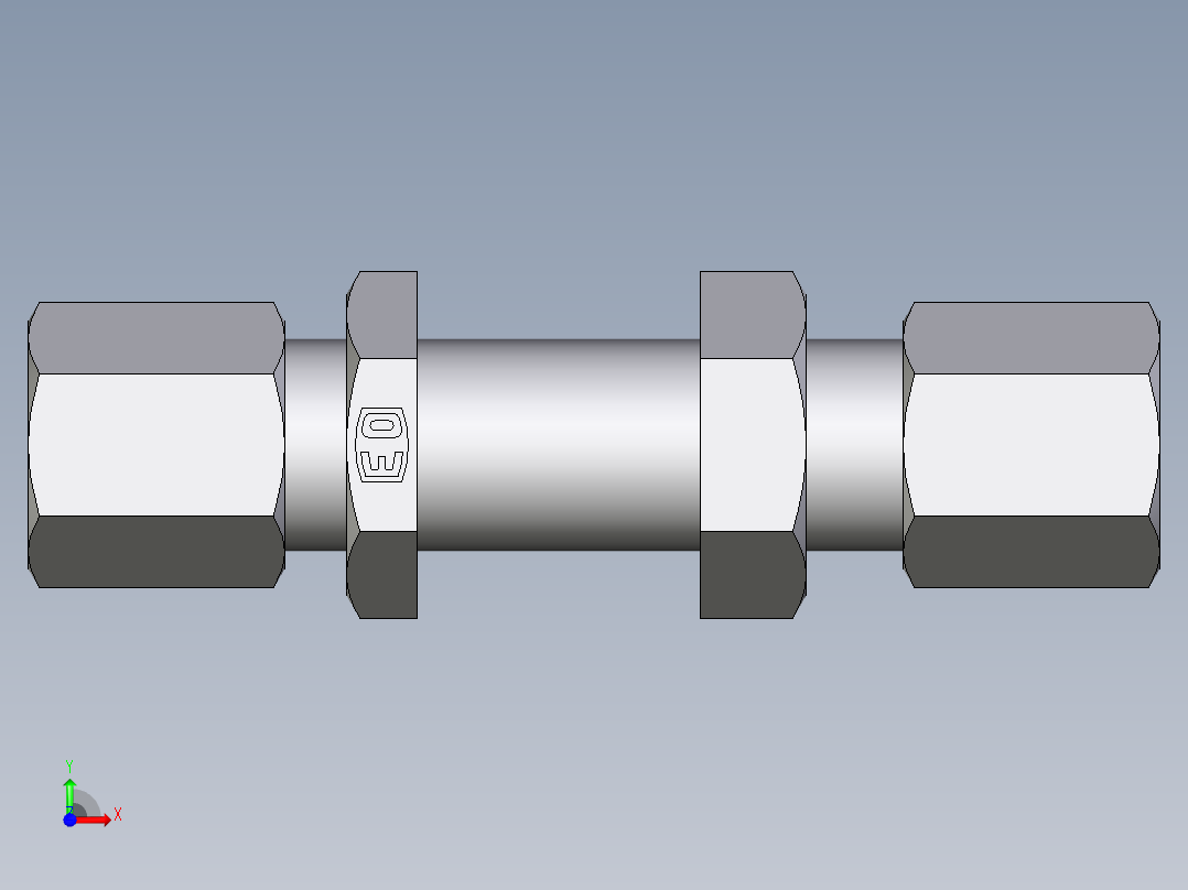 卡套式工业通用硬管接头EO_Bulkhead_union_SV06ZL71前视图
