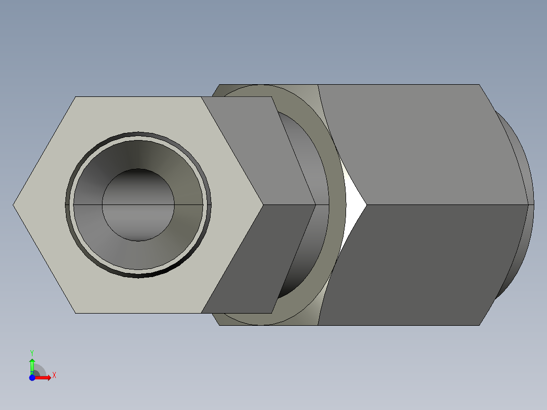 卡套式工业通用硬管接头5_vbu-s前视图