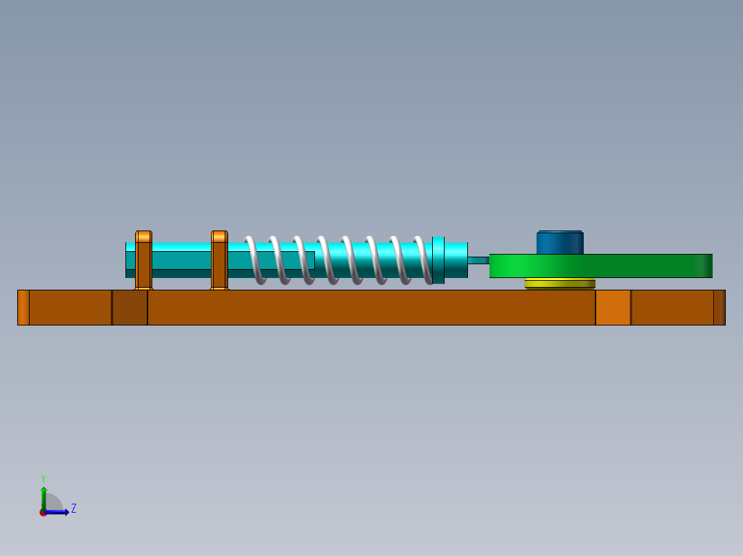 凸轮弹簧运动左视图