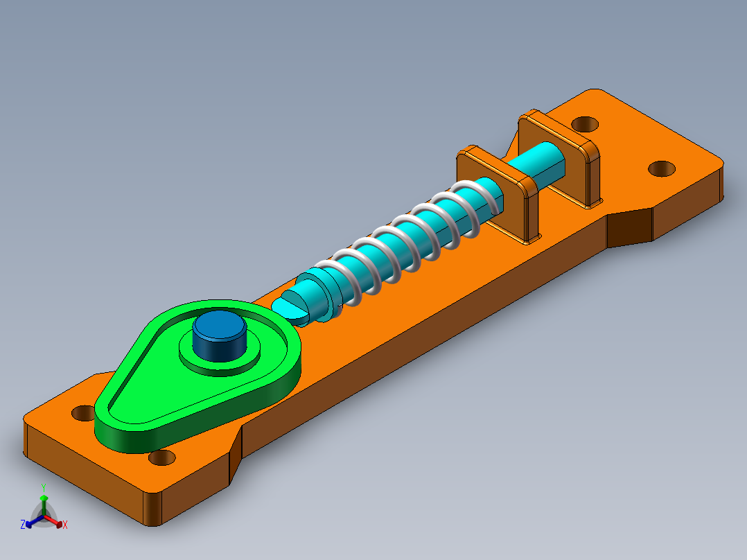 凸轮弹簧运动正等轴测图