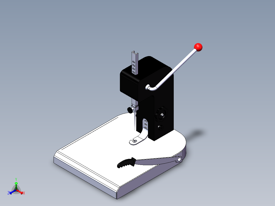 手动装订机sw15可编辑正等轴测图