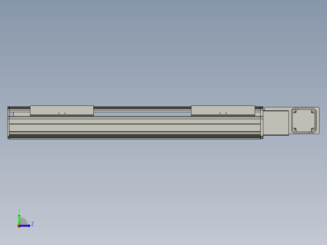 直线模组LHB21-L40-S550-BR设计图纸左视图