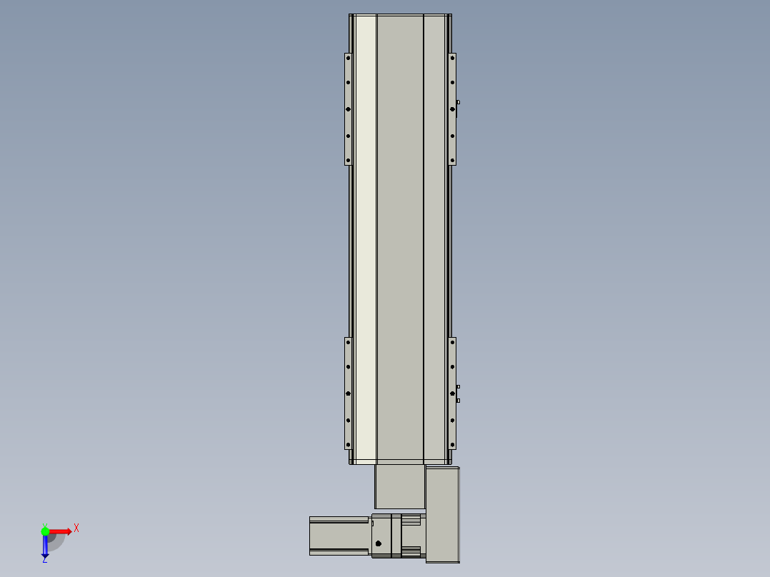 直线模组LHB21-L40-S550-BR设计图纸俯视图