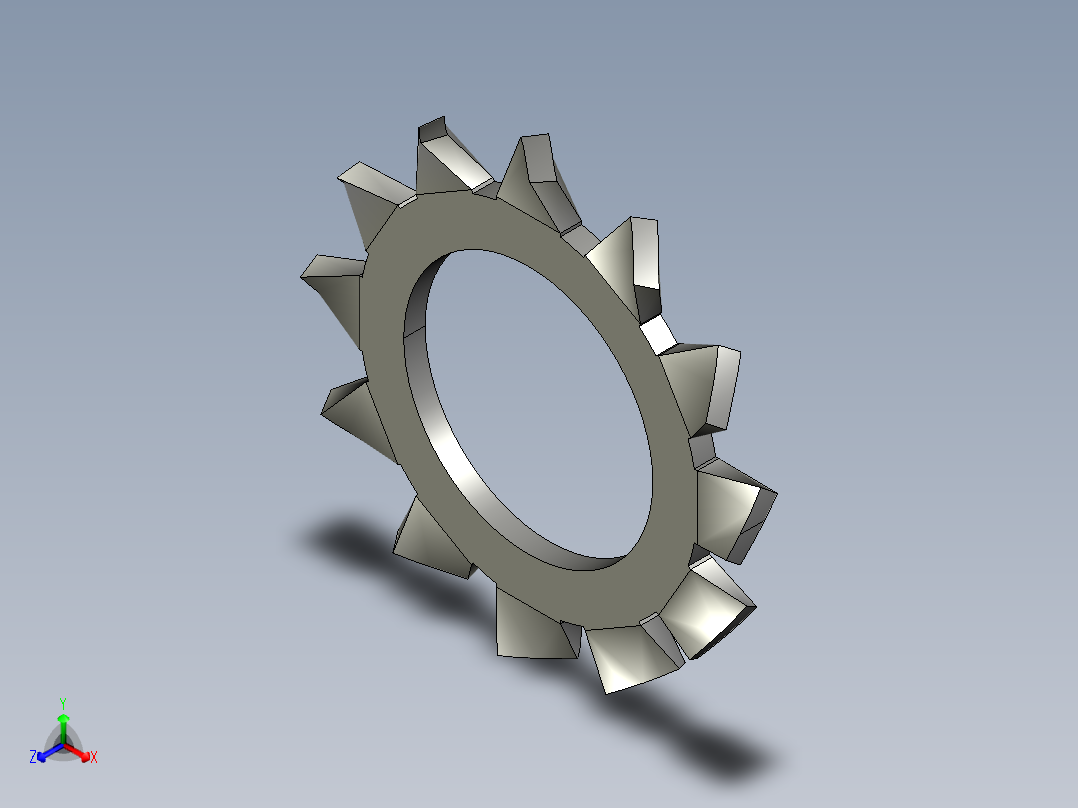 垫圈 外牙锁 公制-EXTERNAL TOOTH LOCK WASHER for M10 SCREW.STEP正等轴测图