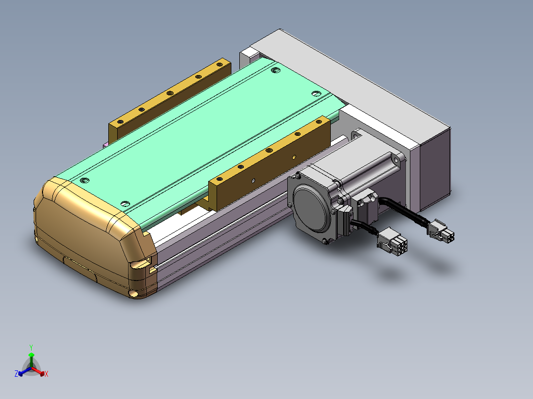 MTH丝杆半封闭模组MTH14-BR-400W正等轴测图