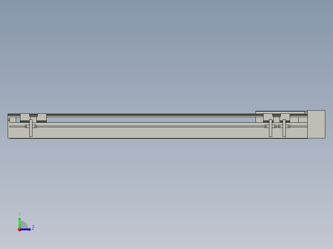 直线模组LHA6-S550-L-200W(16丝杆)设计图纸左视图