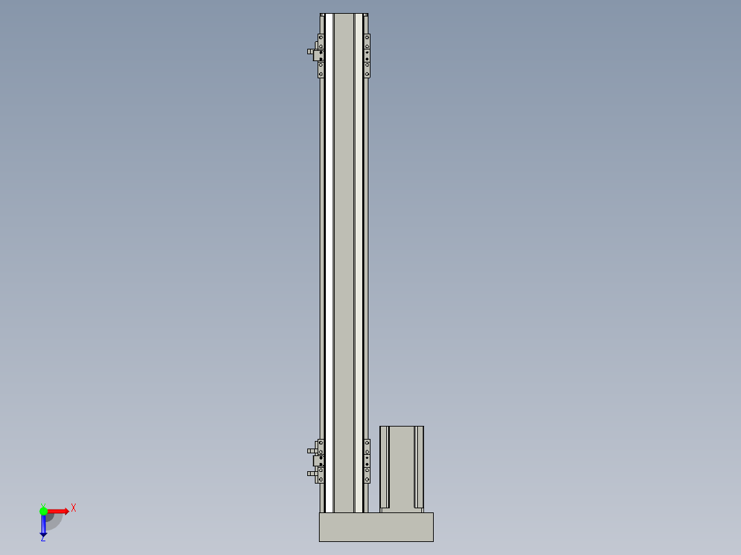 直线模组LHA6-S550-L-200W(16丝杆)设计图纸俯视图