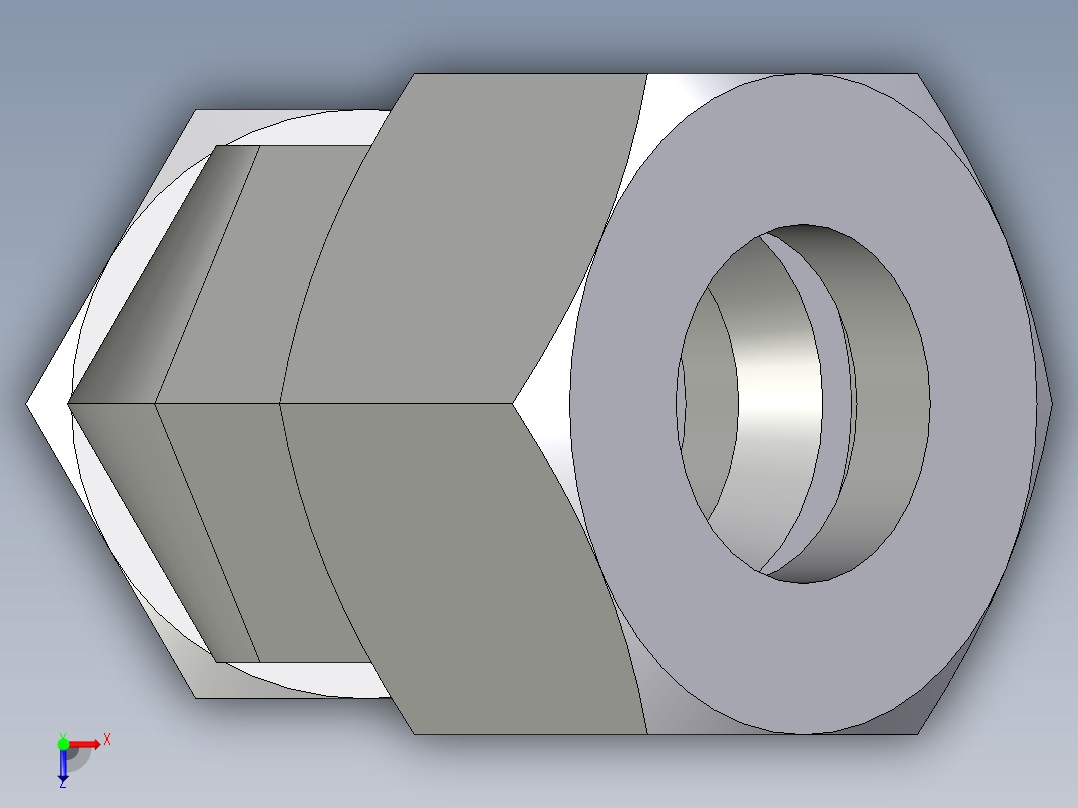 卡套式工业通用硬管接头EO_Adjustable_locknut_45_deg_elbow_VEE25SMORCF俯视图