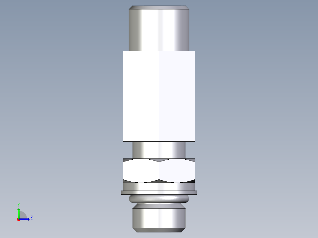 卡套式工业通用硬管接头EO_Adjustable_locknut_run_tee_LEE08SMOROMDCF左视图