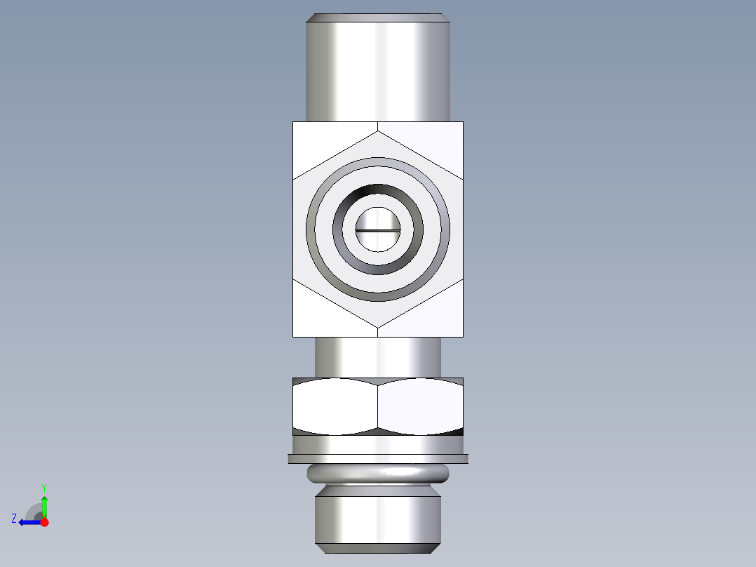 卡套式工业通用硬管接头EO_Adjustable_locknut_run_tee_LEE08SMOROMDCF右视图