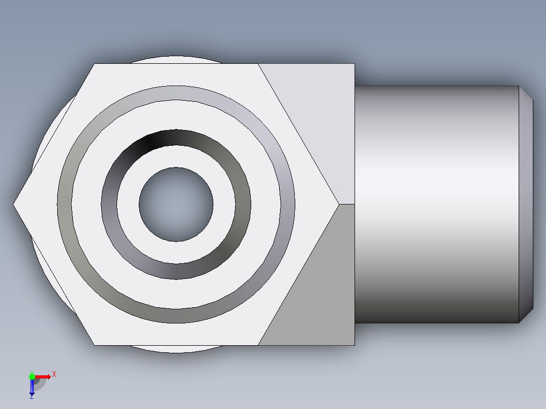 卡套式工业通用硬管接头EO_Adjustable_locknut_run_tee_LEE08SMOROMDCF俯视图