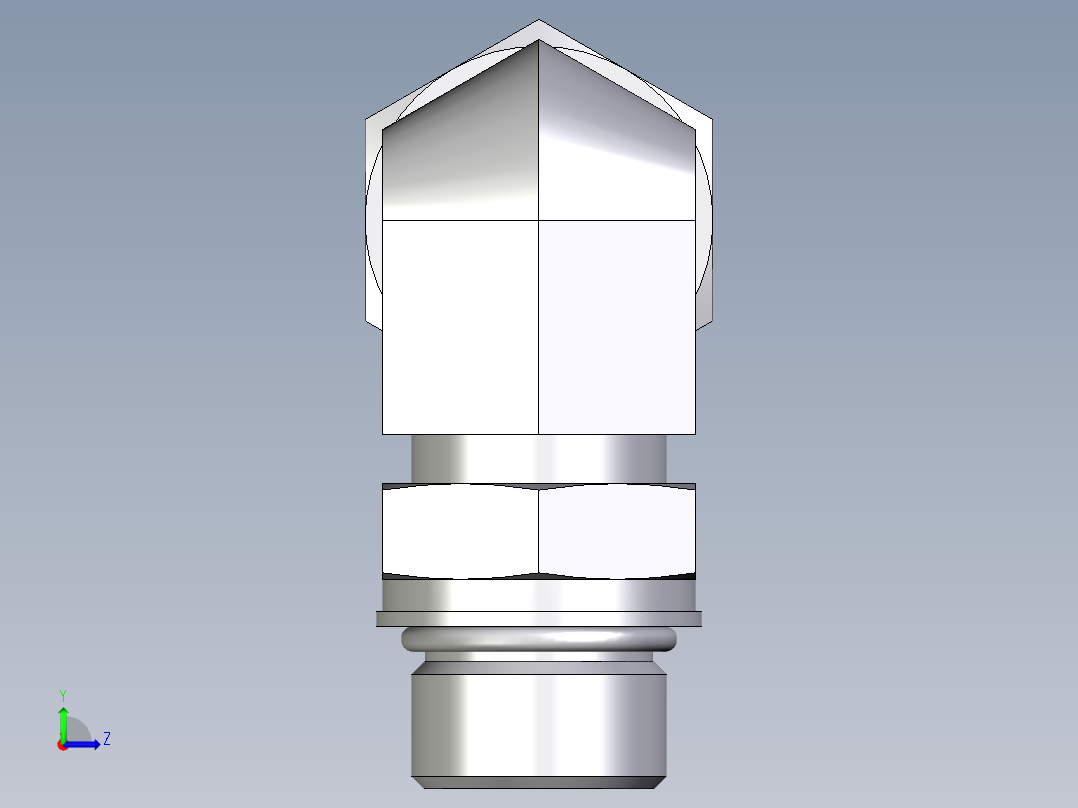 卡套式工业通用硬管接头EO_Adjustable_Locknut_elbow_WEE16ZSMORCF左视图