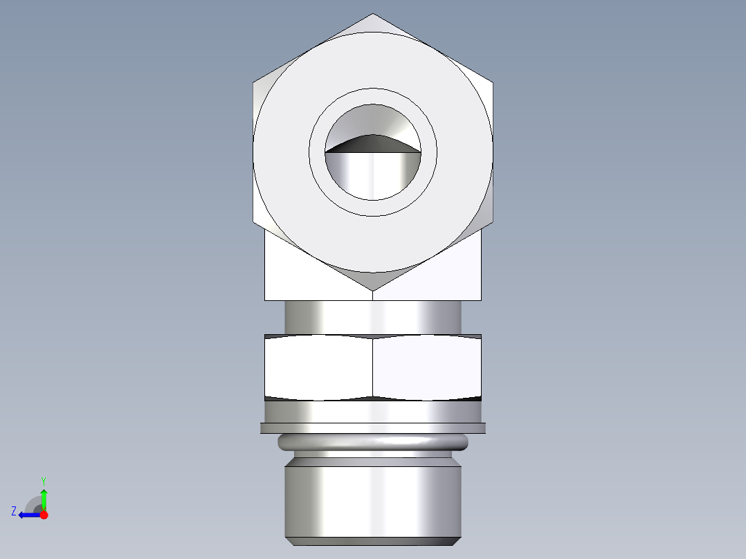 卡套式工业通用硬管接头EO_Adjustable_Locknut_elbow_WEE16ZSMORCF右视图