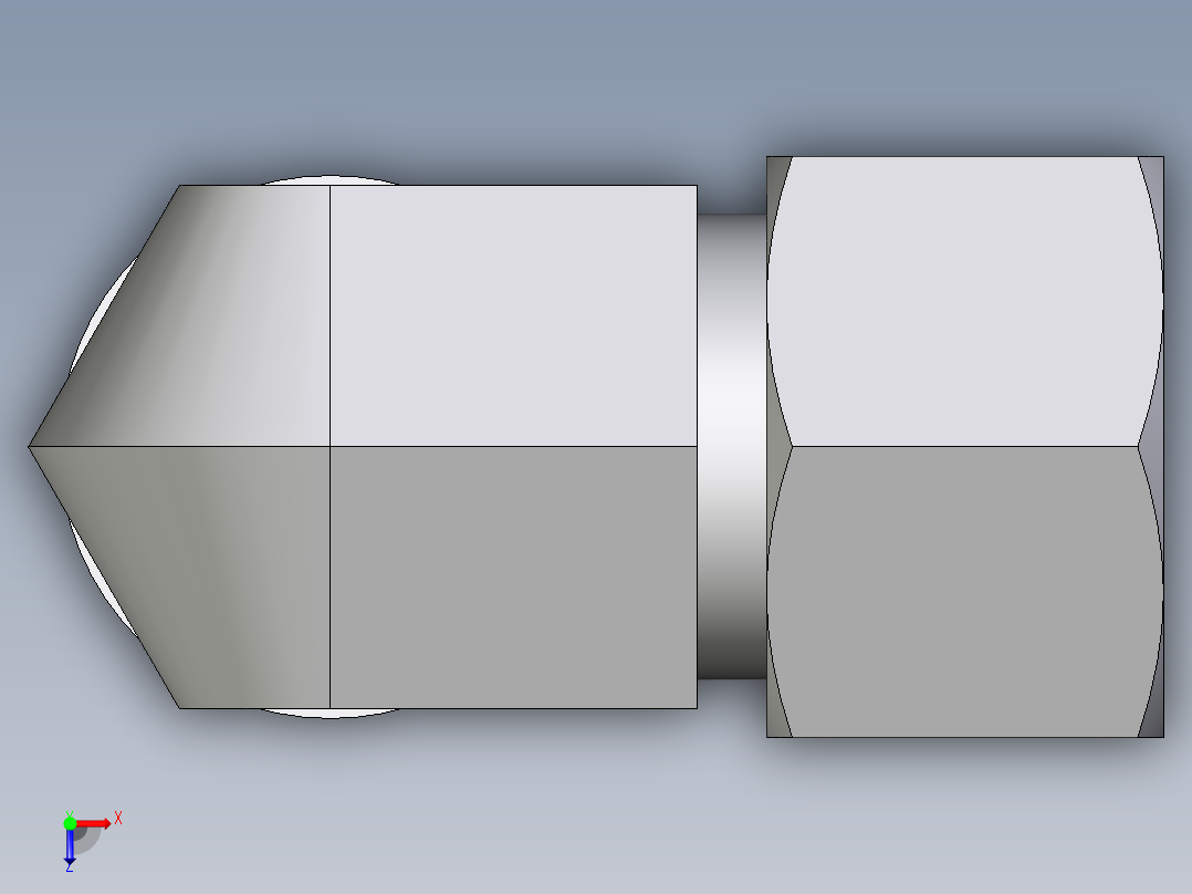 卡套式工业通用硬管接头EO_Adjustable_Locknut_elbow_WEE16ZSMORCF俯视图