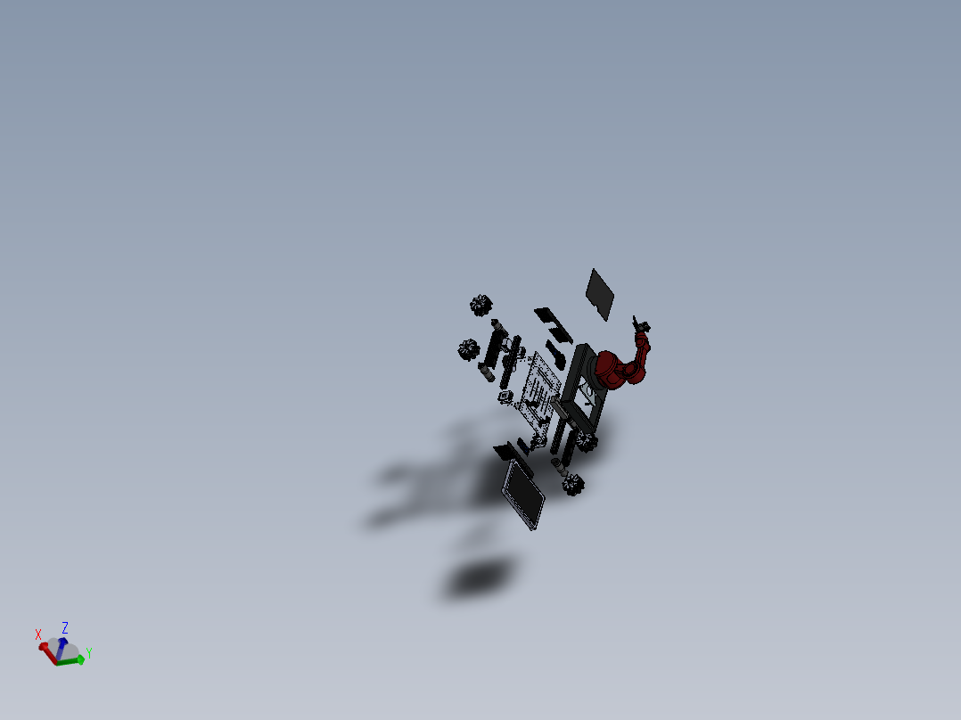 麦克纳姆轮工业机器臂车3D模型图纸 Solidworks设计