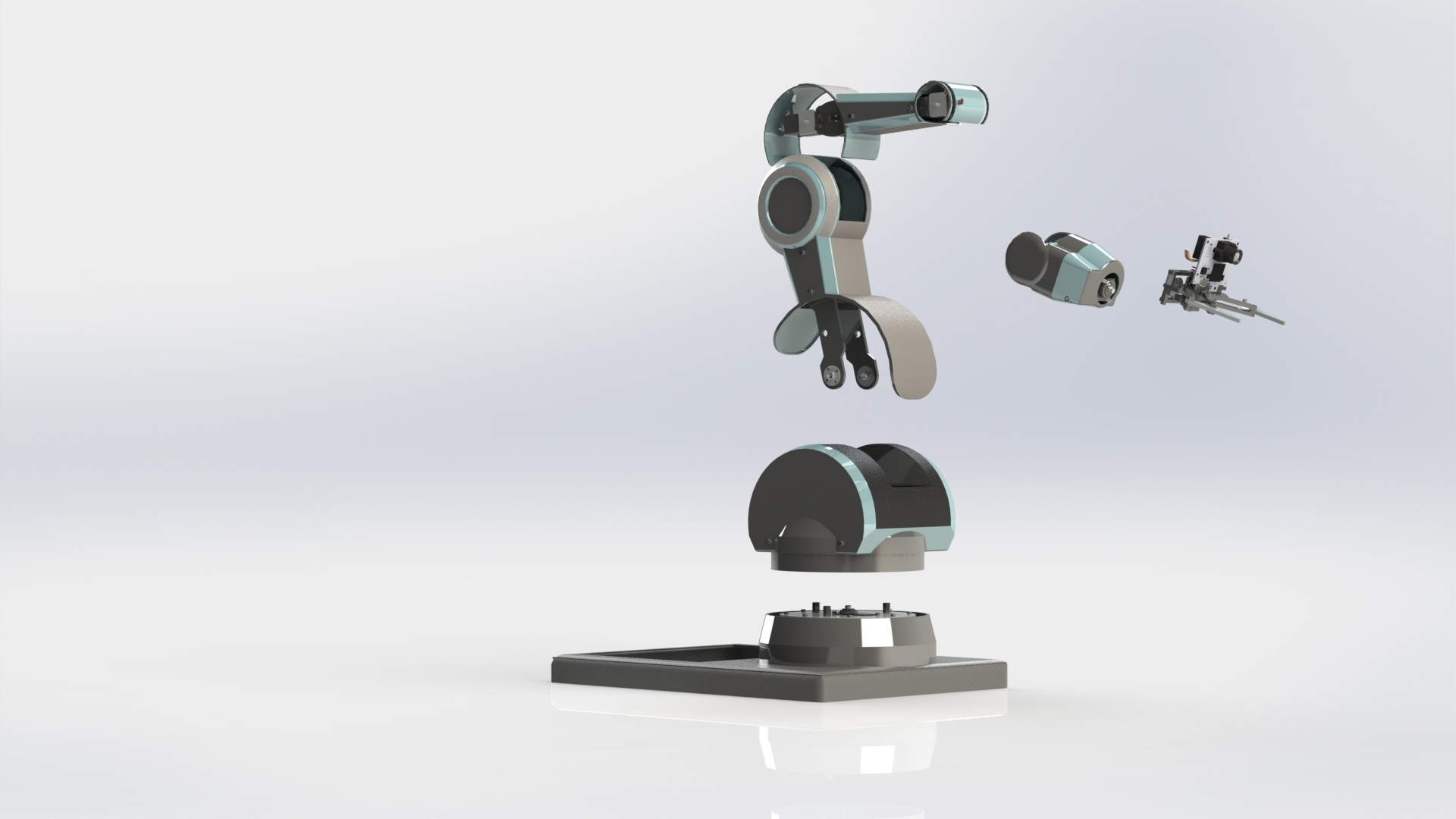 麦克纳姆轮工业机器臂车3D模型图纸 Solidworks设计