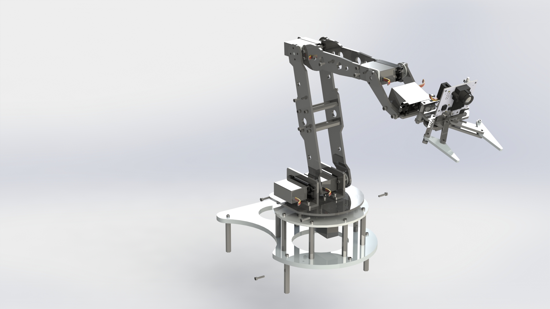 麦克纳姆轮工业机器臂车3D模型图纸 Solidworks设计