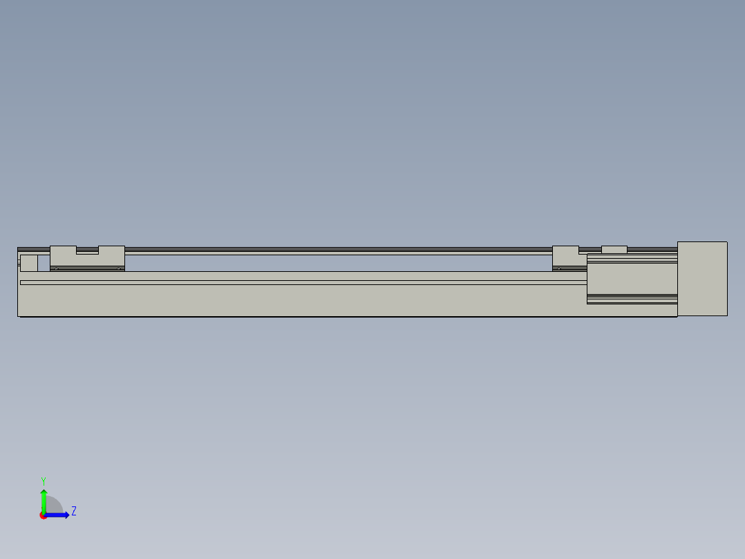 直线模组LHA6-S400-R-100W(16丝杆)设计图纸左视图