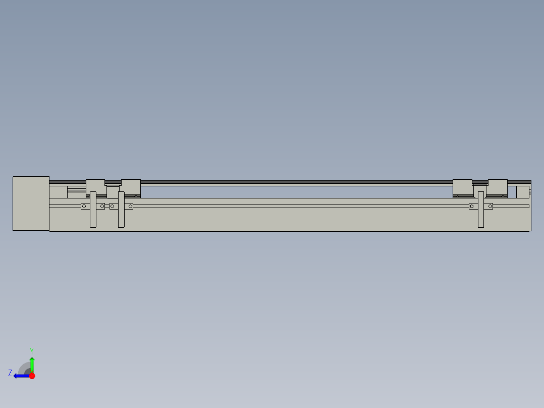 直线模组LHA6-S400-R-100W(16丝杆)设计图纸右视图