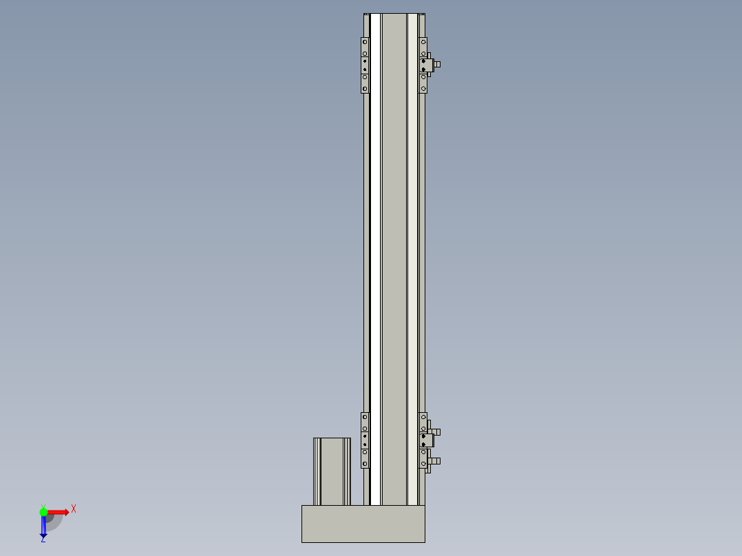 直线模组LHA6-S400-R-100W(16丝杆)设计图纸俯视图