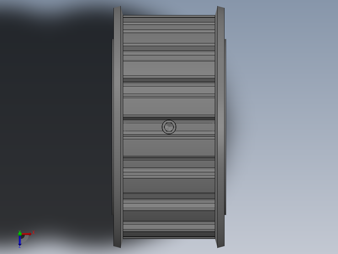 同步轮L型17齿俯视图