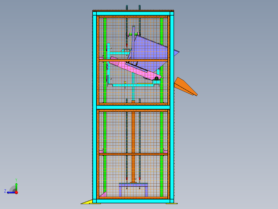 带翻斗废料升降机sw18可编辑左视图