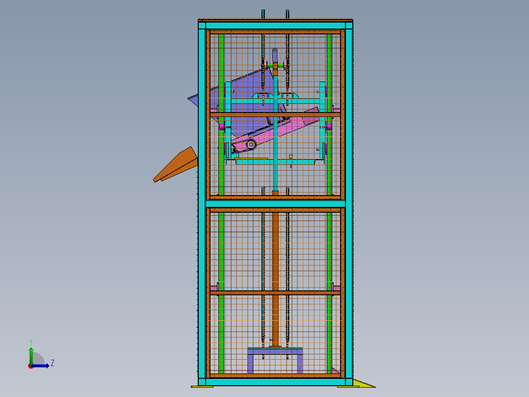 带翻斗废料升降机sw18可编辑右视图