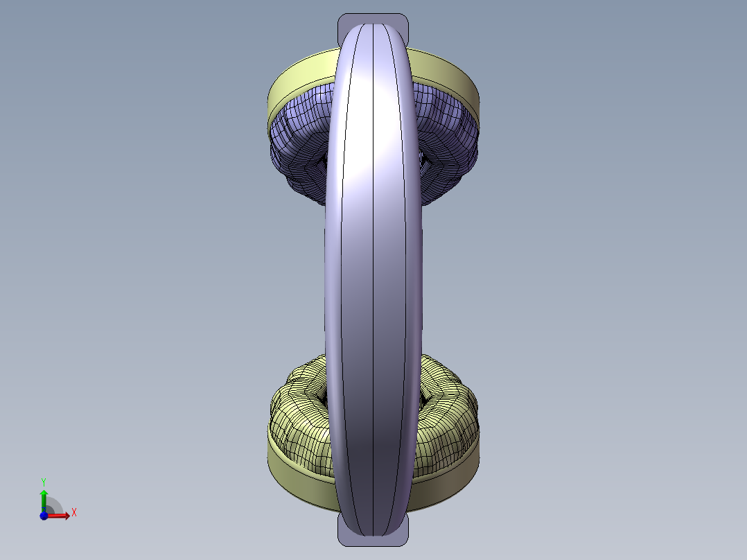 头戴式耳机三维模型前视图