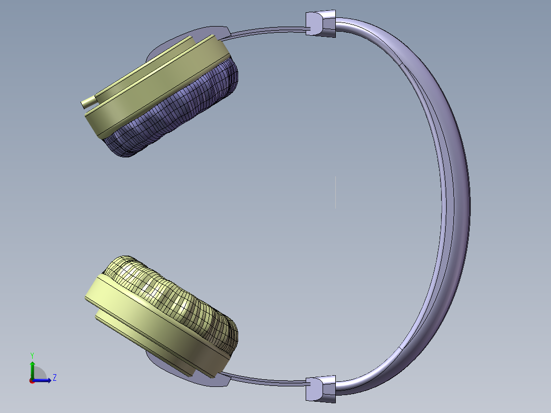 头戴式耳机三维模型左视图