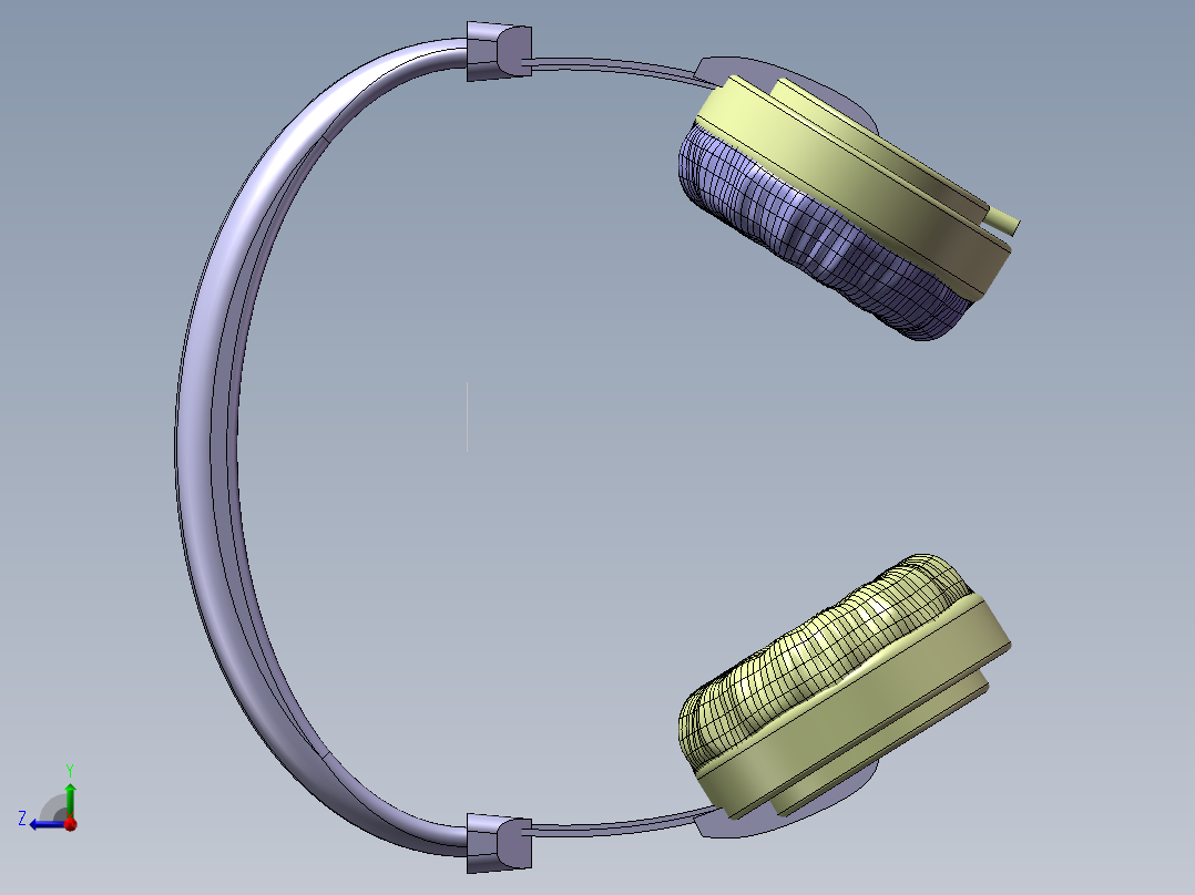 头戴式耳机三维模型右视图