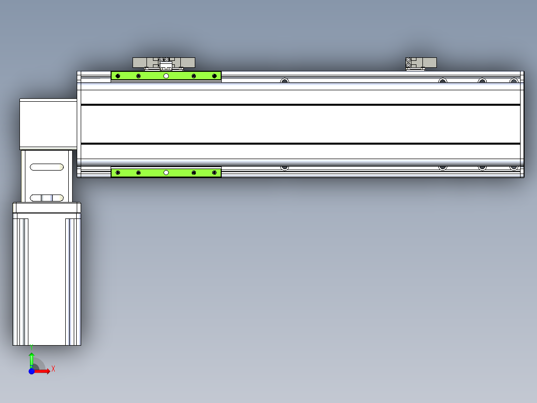 同步带滑台-半封闭B13-L90-S300-L-Z86-D3前视图