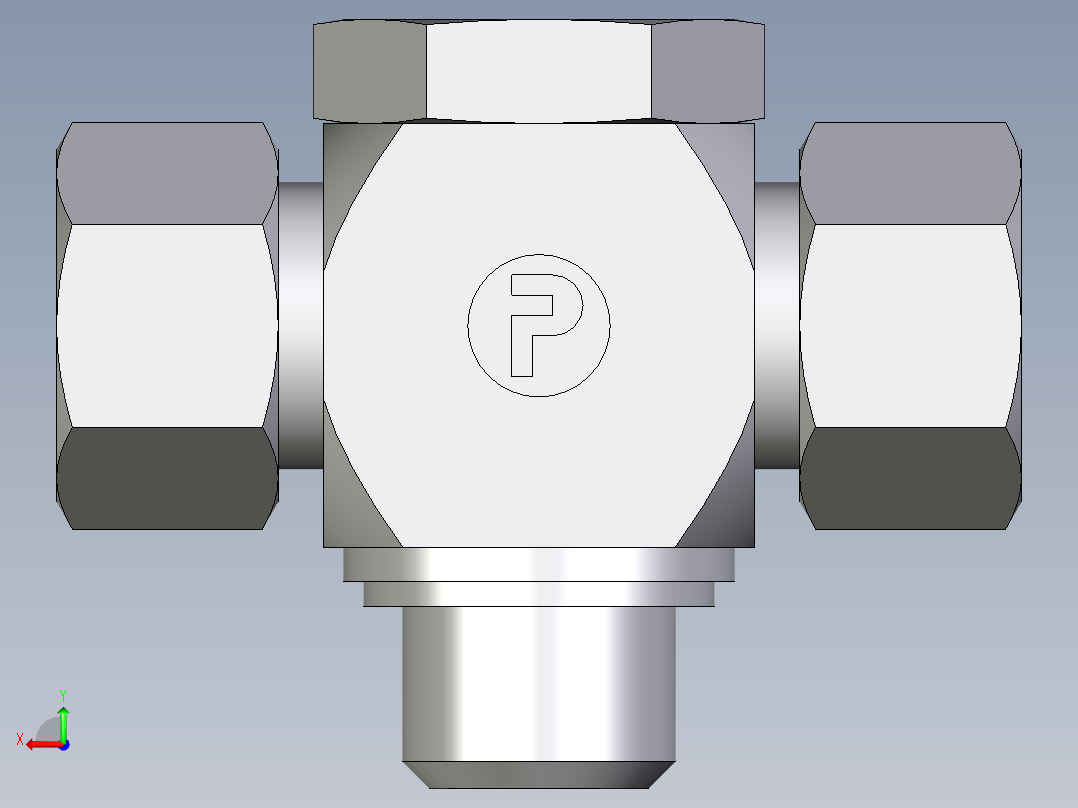 卡套式工业通用硬管接头EO_High_pressure_banjo_tee_TH15LRKDSCF后视图
