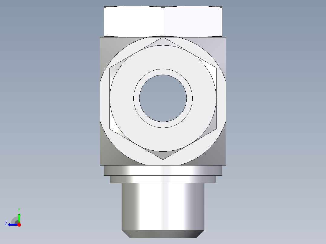卡套式工业通用硬管接头EO_High_pressure_banjo_tee_TH15LRKDSCF右视图