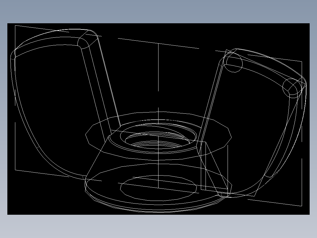 蝶形螺母-WING NUT M12 x 1.75mm Thread.DWG